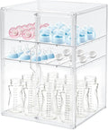 X-LARGE Baby Bottle Organizer, Upgraded Bottle Storage Organizer Baby for Countertop Cabinet, Removable Baby Organizer with Magnetic Door, Bottle Station Organizer for Nipples, Pump Parts, 2 Doors by Shopwithgreen