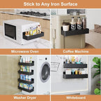 Mystozer Magnetic Spice Rack for Refrigerator, Kitchen Organizer and Storage Shelf, Black (6 Pack)… - Image 5