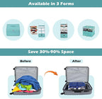 Surblue Hanging Closet Storage Bag Collapsible 3-Shelf Washable Oxford Fabric with 2 Hooks (L 11.41 * 11.41 * 19.68in, Aqua Blue) - Image 4