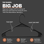 Black Plastic Hangers 55 Pack - 10 lb Heavy Duty Black Clothes Hangers for Closet, Space Saving & Slim Plastic Coat Hangers for Shirts Suits Jackets - 0.20" Thin Minimalist Hangers - Image 8