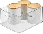 iDesign Plastic Stackable Kitchen Cabinet Storage Bin, Clear by iDesign