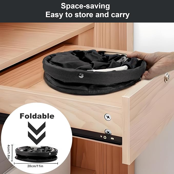 17L Cleaning Caddy with Handle, Cleaning Supplies Organizer, Foldable Storage Basket, Cleaning Supply Caddy, Portable Multi Cleaning Bucket Bag for Home, Garden (Black) - Image 6