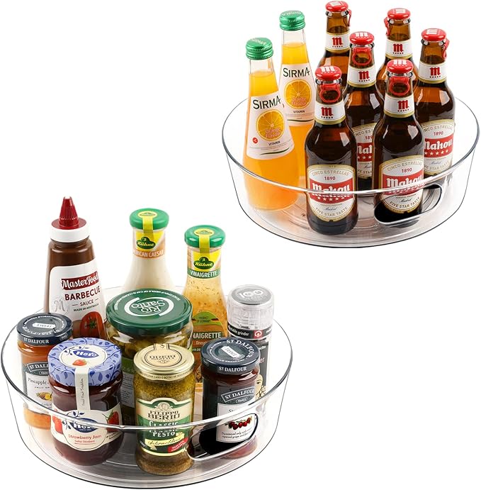 Guzon 2 Pack Lazy Susan Turntable, 11.5" Rotating Organizer with Handles by Guzon