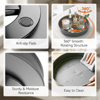 2PCS 9.8" Black Metal Lazy Susan Turntable Organizer - Image 3