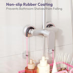 SWTYMIKI Shower Caddy Hanging Organizer - Over the Door Shower Caddy with 6 Hooks, 2 Installation Ways, Stainless Steel Rustproof Bathroom Organizer, Pink Small - Image 6