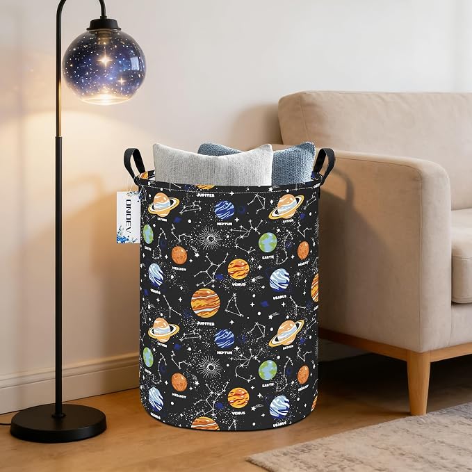 Round collapsible Solar System planet Laundry Hamper for Adults Kids - Image 6