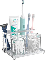 Luxspire Toothbrush Holders for Bathroom, Stainless Steel, 3 Slots, Silver by Luxspire