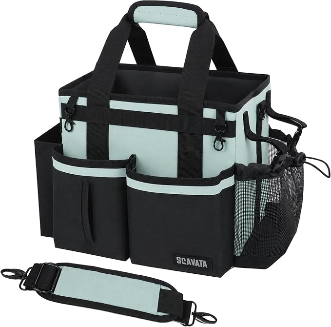 SCAVATA Compact Wearable Cleaning Caddy with Handle & Shoulder Straps by Tidyyourlife