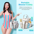 EUDELE Mesh Shower Caddy Portable for College Dorm Room Essentials,Portable Shower Caddy Dorm with 9-Pocket Large Capacity, Shower Bag for Beach, Swimming, Gym, Travel essentials, Grey - Image 3