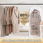 Hanging Vacuum Storage Bags, 6 Large Vacuum Pack Bags for Clothes Reusable Space Saver Bags Vacuum Compression Storage Bags for Winter Coats Wardrobe Coats, Suits & Dresses Garment 5-Ring Hangers | Vacuum Bag Clothing Vacuum Bag for Suits, Coats, Jacke... - Image 2