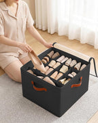 3 Pack Shoe Storage Organizer with Clear Lid for Closet Entryway ,Black - Image 2