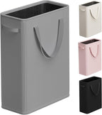 Optish 50L Slim Laundry Hamper, Small Laundry Hamper With Handles, Narrow Laundry Basket for Dorm, Bedroom, Living Room, Collapsible Laundry Basket, Grey by Optish
