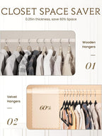 Black Velvet Hangers 40 Pack, Non Slip Felt Slim Hangers for Space Saving - Image 2