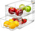2 Pack Stackable Storage Drawers,Plastic Organizers Bins, Drawers Storage with Handles and Movable Dividers for Organization and Storage in Fridge,Bathroom, Pantry, Kitchen Cabinets, Under Sink by Unknown