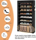 Laiensia 9-Tier Vertical Shoe Rack Organizer, Space Saving Shoe Storage Organizer, Non-Woven Cover Shoe Shelf Holds 36-45 Pairs for Bedroom, Hallway, Closet Entryway, Black - Image 7
