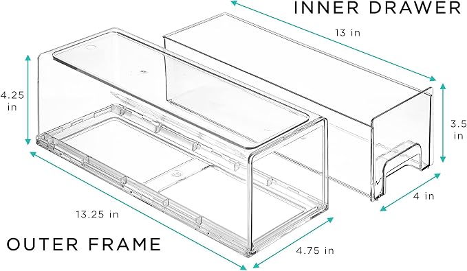 Sorbus Clear Stackable Storage Drawers with Handles (Small + Wide, 6 Pack) - Image 3