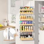 6-Tier Over The Door Pantry Organizer, Heavy-Duty Metal Wall Mount or Hanging Spice Rack, behind the door storage Shelves with Adjustable Basket, Back of Door Organizer for Kitchen Cabinet and Closet - Image 6