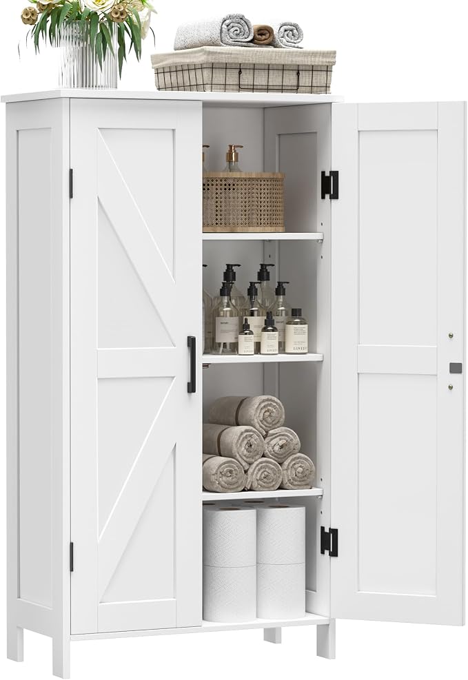 Homleke 43.3" H Farmhouse Bathroom Storage Cabinet with Adjustable Shelves by Homleke