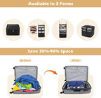 Surblue Hanging Closet Storage Bag Collapsible 3-Shelf Washable Oxford Fabric with 2 Hooks (L 11.41 * 11.41 * 19.68in, Black) - Image 3