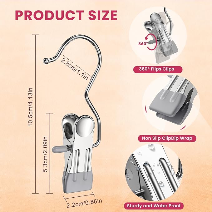 30 Pack Pants Hangers with Clips,Legging & Jean Hangers for Closet Hanging | Space Saving Clip Hangers for Yoga Pants, Jeans, Shorts, Skirts and Hats,Closet Organizers and Storage,Gray - Image 7
