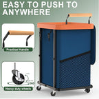 150L Laundry Basket with Wheels, Rolling Basket Hamper with Lid & Handle - Image 3