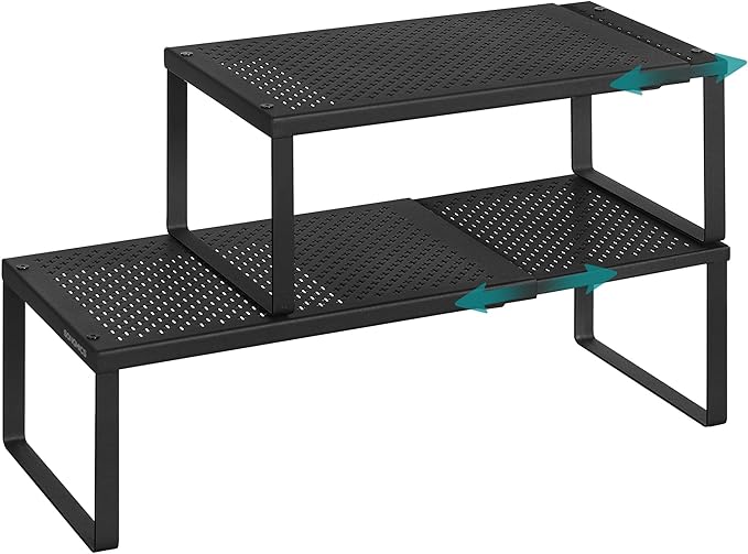 SONGMICS Spice Rack, Expandable Kitchen Countertop Shelf, Steel by Unknown