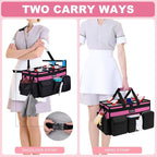 Large Cleaning Caddy With Detachable Divider And Support Board, Large Cleaning Supply Caddy With Adjustable Shoulder Strap & Waist Belt For Cleaners,Housekeepers - Image 5