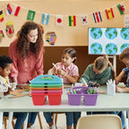 6 Pack 4 Compartment Classroom Caddy with Handle, Rainbow - Image 6