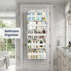 Yecaye Over The Door Organizer, 5 Tier Extra Large Behind Door Storage of 10 Compartments, 80lbs Heavy Duty Door Organizer Hanging with Clear Window for Closet Bedroom Pantry Bathroom, Beige - Image 9