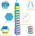 Legging Storage Bag Storage Hanger Can Holds 24 Leggings or Shirts Jeans Compartment Storage Hanger, Foldable Leggings Organizer Clothes Portable Closets Roll Holder (Blue) - Image 3