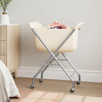 ELYKEN Laundry Basket with Wheels, Collapsible Laundry Hamper, Cream - Image 8