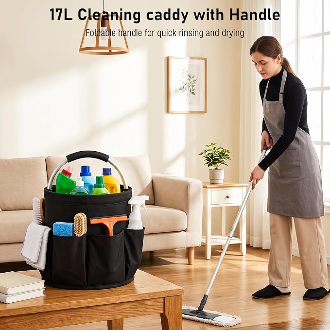Cleaning Caddy for Cleaning Supplies,17-L,6 Side Pockets - Image 3
