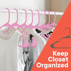 Pink Plastic Hangers 150 Pack– Heavy-Duty Plastic Hangers Slim and Space-Saving, Durable and Lightweight PP with Non-Slip Shoulder Notches for Slip Dresses, Suits, Jackets & Camisoles - Image 3