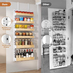 6-Tier Over The Door Pantry Organizer, Heavy-Duty Metal Wall Mount or Hanging Spice Rack, behind the door storage Shelves with Adjustable Basket, Back of Door Organizer for Kitchen Cabinet and Closet - Image 3
