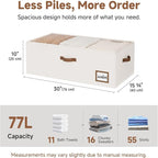 StorageWorks 10 Inch Tall Under Bed Storage Containers with Clear Lid - Image 2