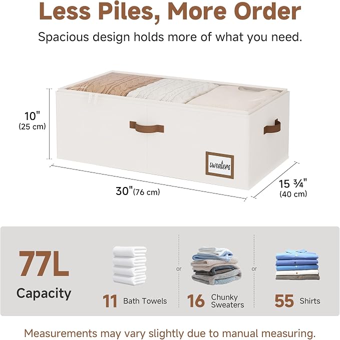 StorageWorks 10 Inch Tall Under Bed Storage Containers with Clear Lid - Image 2