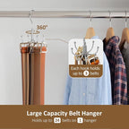 ZEDODIER Belt Hanger for Closet, Rotating Belt Organizer, Holds 24 Belts - Image 2