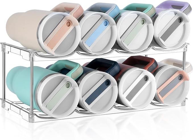 spospo Stackable Water Bottle Organizer Large Compartment Bottle Holder by SPOSPO