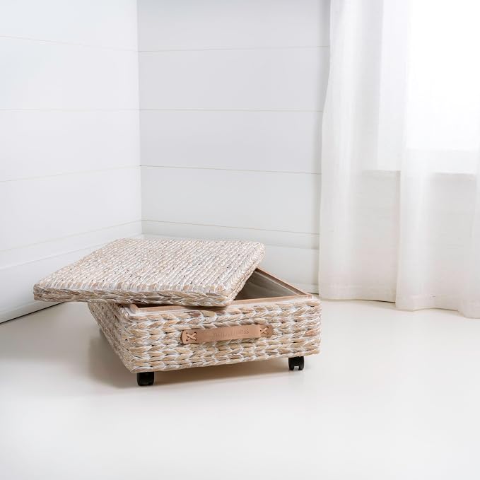 happimess Chett Underbed Storage Bin Wheels 26", White Wash - Image 5