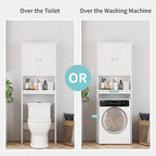 Shintenchi Over the Toilet Storage Cabinet, Bathroom Shelf Organizer with Anti-Tip Device Small Freestanding Space Saver with Adjustable Shelf，White - Image 5
