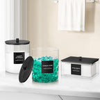 3 Pack Glass Jars and Acrylic Dryer Sheet Holder, Laundry Pods Container with Bamboo Lid and Measuring Cups for Laundry Room Organization, Powder Detergent Containers (Black) - Image 7