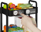 Laiensia 3-Tier Storage Carts,Multifunction Utility Rolling Cart Kitchen Storage Organizer,Mobile Shelving Unit Cart with Lockable Wheels for Bathroom,Laundry,Living Room,With Classified Sticker,Black - Image 3