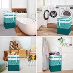 HomeHacks 2 Pack Large Laundry Baskets, Laundry Hampers Bags (Green 75Lx2) | Waterproof, Freestanding, Collapsible Clothes Hamper with Reinforced Handles in Laundry Room, Dorm, Bathroom, Bedroom - Image 6