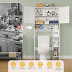 RRX Over The Toilet Storage Cabinet, Bathroom Above Organizer (Milky White) - Image 4