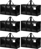 Songrey Extra Large Heavy Duty Moving Bags, 6 Pack, Black by Unknown