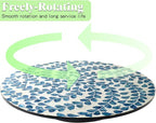 13.8" Mother of Pearl Lazy Susan Turnable Organizer, 360 Degree Round Table Countertop Decorative Spinning Tray for Kitchen Cabinet Counter Spice Pantry Dinner Table (Blue Wicker) - Image 4