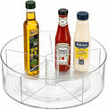 Divided Lazy Susan Turntable Organizer, 11.5" Clear Round Lazy Susan by SlowSLog