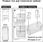 YQh hanging shower rack, bathroom storage rack, shampoo bracket, the back hook can be rotated, and can be hung on the faucet or Claw foot bathtubcross bar, 304 stainless steel rust proof and durable - Image 7