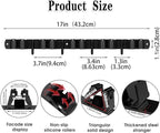 2 Pack Black Broom Holder Wall Mount, 5 Racks 4 Hooks Mop and Broom Holder - Image 3