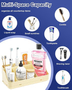 Bathroom Counter Organizer and Storage, 7 Slots Detachable Toothbrush Holders for Bathrooms, Anti-Slip Electric Toothbrush and Toothpaste Holder Countertop Vanity Organizer Accessories for Adults Kids - Image 6